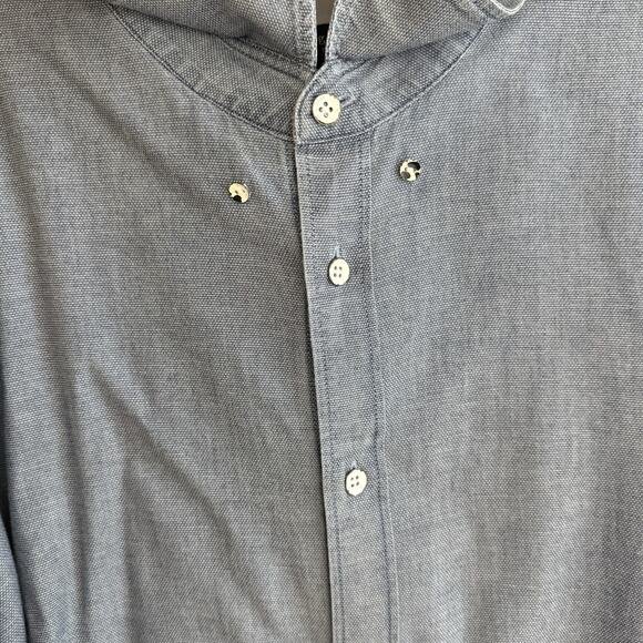 Rag & Bone Shirt Men 2XL Slim Fit 2 Blue Chambray Button Down Collared Preppy - Picture 4 of 13
